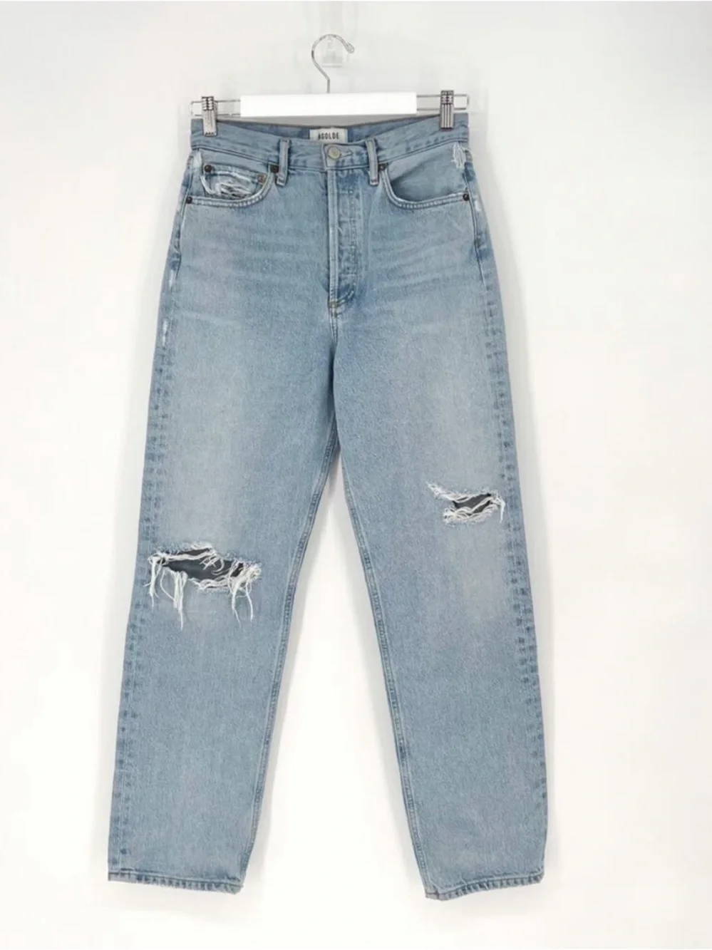 AGOLDE 90s Loose Fit Mid Rise Jeans Women’s Size 23 Captured Distressed Organic